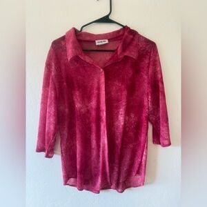 Grand Prix Women's Button Down Shirt - Rich Pink